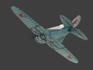 Polikarpov I-16 Donkey lowpoly WW2 fighter 3D 모델