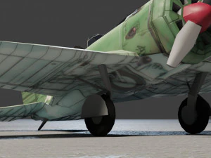 Polikarpov I-16 Donkey lowpoly combattente della Seconda Guerra Mondiale Modello 3D