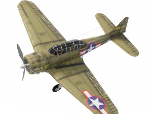Douglas SBD Dauntless lowpoly WW2 bomber 3D Model