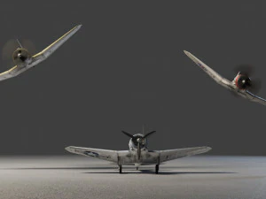 Douglas SBD Dauntless lowpoly WW2 bomber 3D Model