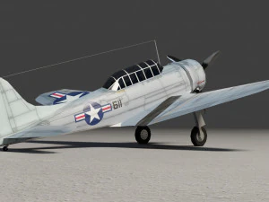 Douglas SBD Dauntless lowpoly WW2 bomber 3D Model