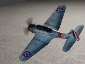 Douglas SBD Dauntless lowpoly WW2 bomber 3D Model