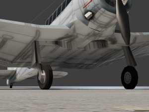Douglas SBD Dauntless lowpoly WW2 bomber 3D-Modell