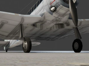 Douglas SBD Dauntless lowpoly WW2 bomber 3D Model