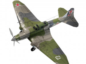 IL-2 Sturmovik lowpoly WW2 attack plane 3D Model