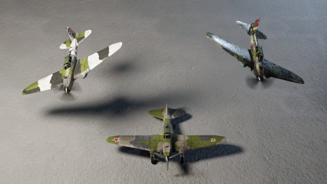 IL-2 Sturmovik Lowpoly WW2 Attack Plane 3D Модель In.