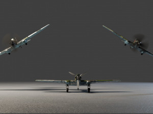 IL-2 Sturmovik lowpoly WW2 attack plane 3D 模型