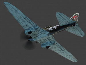 IL-2 Sturmovik lowpoly WW2 attack plane 3D 模型