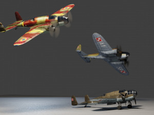 PZL37 Moose lowpoly WW2 bomber 3D 모델