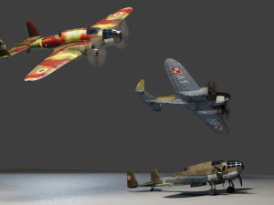 PZL37 Moose lowpoly WW2 bomber 3D Model