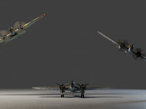 PZL37 Moose lowpoly WW2 bomber 3D Model
