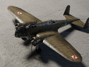 PZL37 Moose lowpoly WW2 bomber 3D 모델