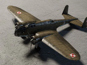 PZL37 Moose lowpoly WW2 bomber 3D Model