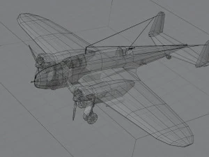 PZL37 Moose lowpoly WW2 bomber 3D Model