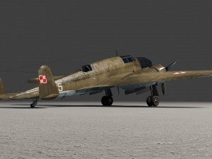 PZL37 Moose lowpoly WW2 bomber 3D 모델