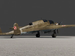 PZL37 Moose lowpoly WW2 bomber 3D Model