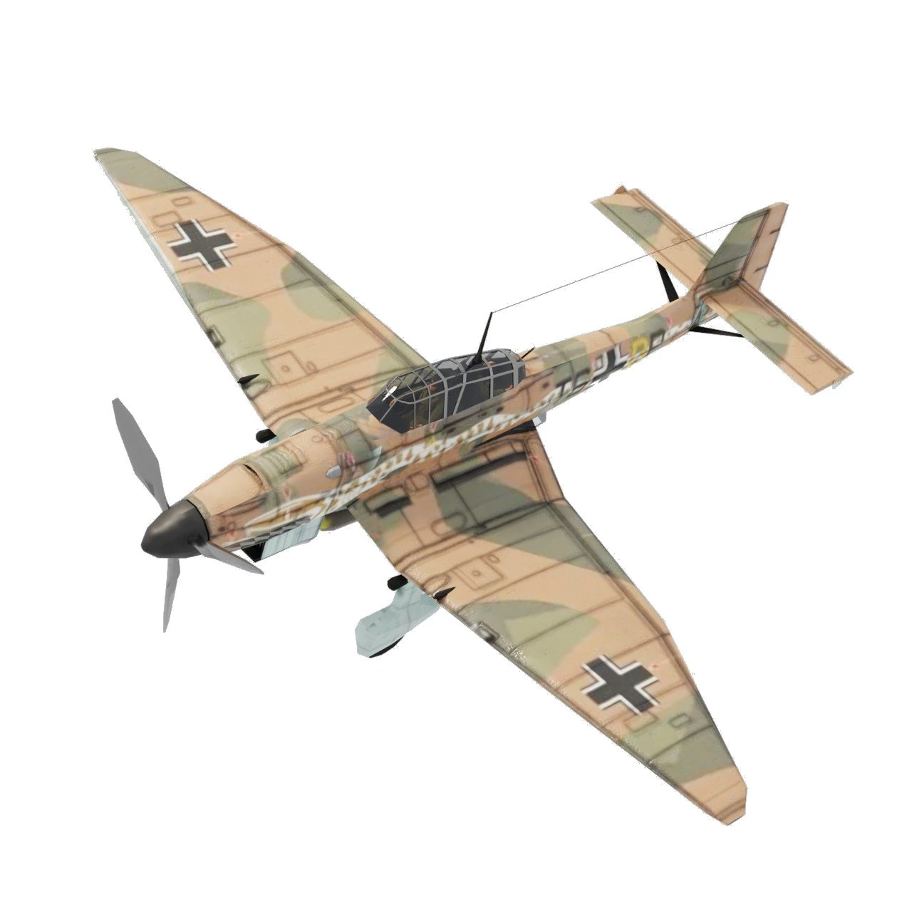 Bombardero Junkers Ju-87 Stuka lowpoly WW2 Modelo 3D .c4d .max .obj .3ds .fbx .stl .blend 