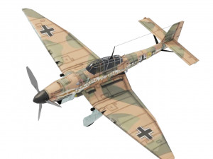Junkers Ju-87 Stuka lowpoly WW2 bomber 3D Model