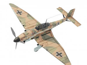 Junkers Ju-87 Stuka 대표성 WW2 폭격기 3D 모델