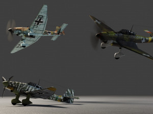 Junkers Ju-87 Stuka lowpoly WW2 bomber Modello 3D