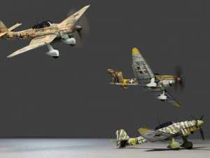 Bombardero Junkers Ju-87 Stuka lowpoly WW2 Modelo 3D
