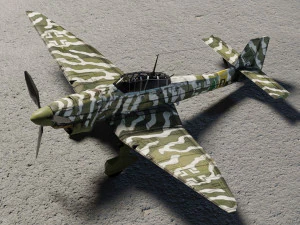 Bombardero Junkers Ju-87 Stuka lowpoly WW2 Modelo 3D