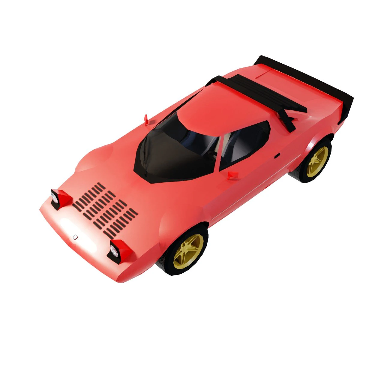 Lancia Stratos lowpoly car 3D Model .c4d .max .obj .3ds .fbx .stl .blend 