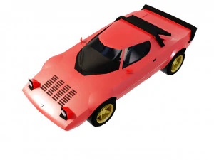 Auto lowpoly Lancia Stratos Modello 3D