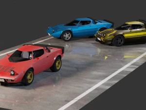 Lancia Stratos lowpoly car 3D Model