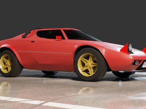 Lancia Stratos lowpoly car 3D Model