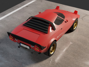 Lancia Stratos lowpoly car Modelo 3D