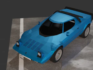 Lancia Stratos lowpoly car 3D Model