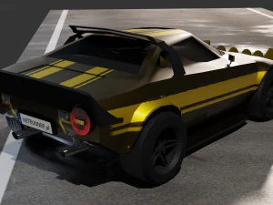 Lancia Stratos lowpoly car 3D Model