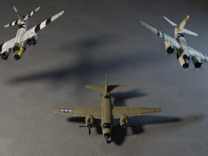 Martin B-26 Marauder lowpoly WW2 bomber Modello 3D