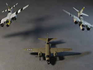 Martin B-26 Marauder lowpoly WW2 bomber 3D Model