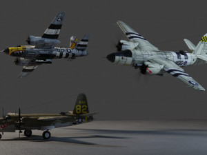 Martin B-26 Marauder lowpoly WW2 bomber Modello 3D
