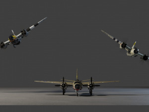 Martin B-26 Marauder lowpoly WW2 bomber Modello 3D