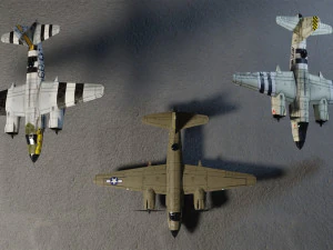 Martin B-26 Marauder lowpoly WW2 bomber 3D Model