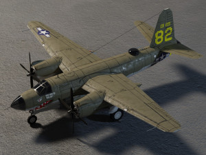 Martin B-26 Marauder lowpoly WW2 bomber Modello 3D