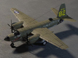 Martin B-26 Marauder lowpoly WW2 bomber 3D Model