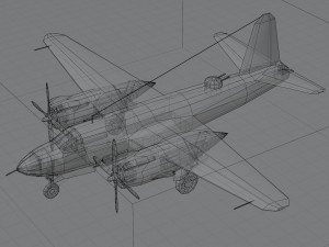 Martin B-26 Marauder lowpoly WW2 bomber Modello 3D