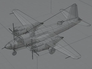 Martin B-26 Marauder lowpoly WW2 bomber 3D Model