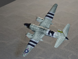 Martin B-26 Marauder lowpoly WW2 bomber Modello 3D
