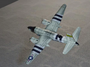Martin B-26 Marauder lowpoly WW2 bomber 3D Model