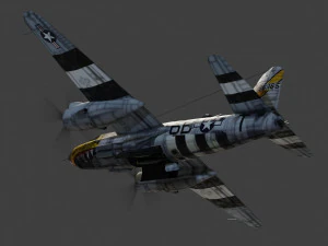 Martin B-26 Marauder lowpoly WW2 bomber 3D Model