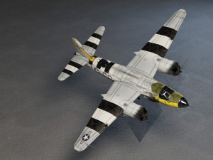 Martin B-26 Marauder lowpoly WW2 bomber Modello 3D