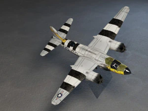 Martin B-26 Marauder lowpoly WW2 bomber 3D Model