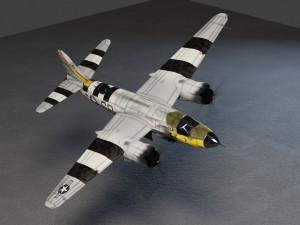 Martin B-26 Marauder lowpoly WW2 bomber Modello 3D