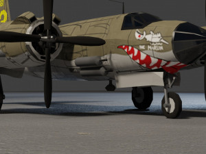 Martin B-26 Marauder lowpoly WW2 bomber Modello 3D