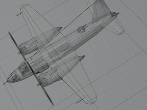 Martin B-26 Marauder lowpoly WW2 bomber Modello 3D